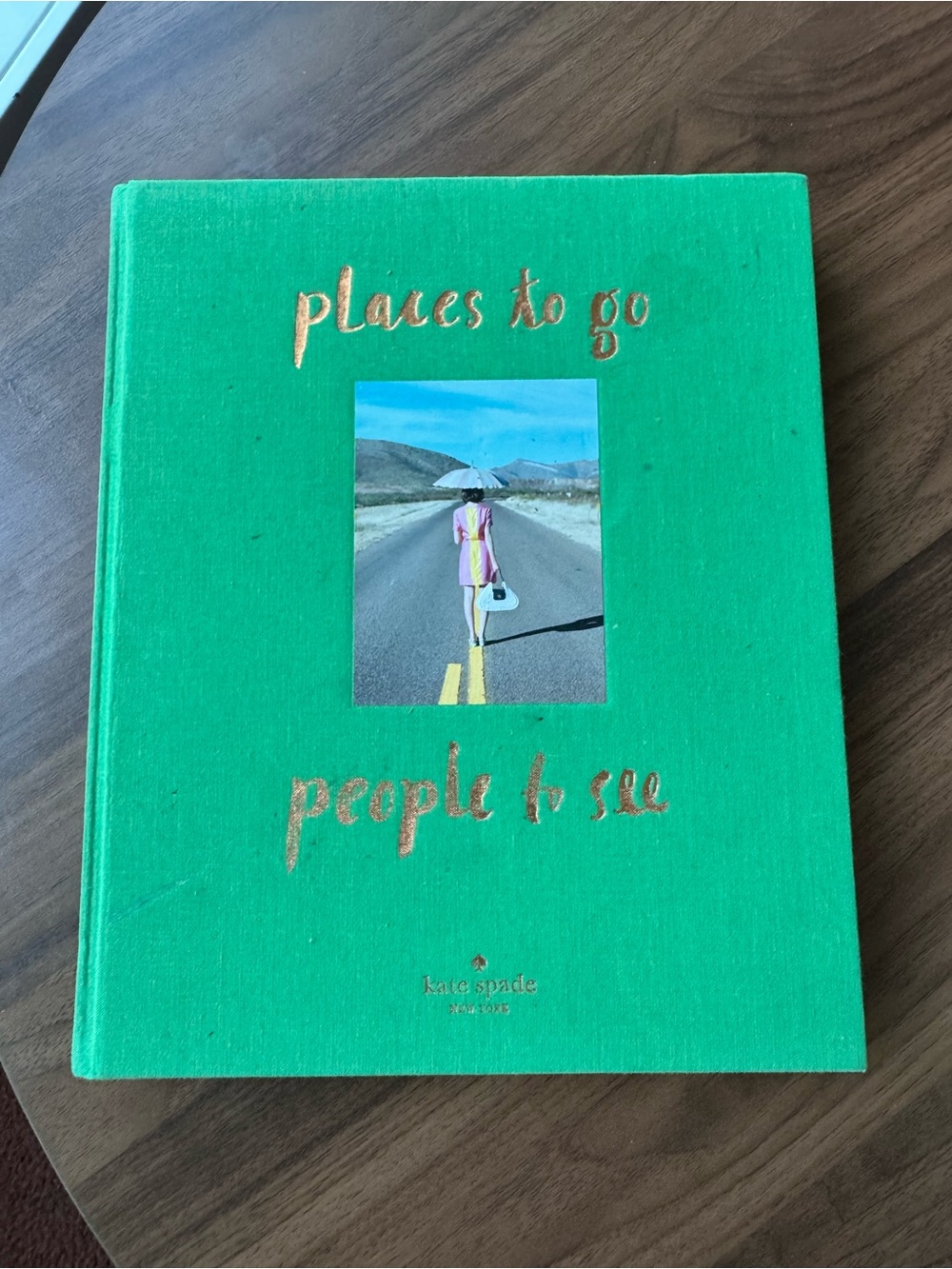 kate spade Bright Green Cloth Photo Book with Gold Foil Text